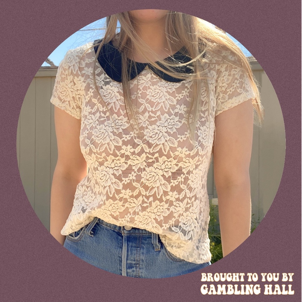 cream lace blouse